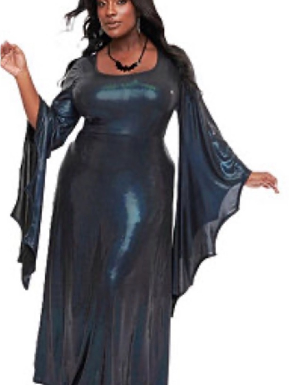 1960s Bat Wing Sleeve Maxi Dress